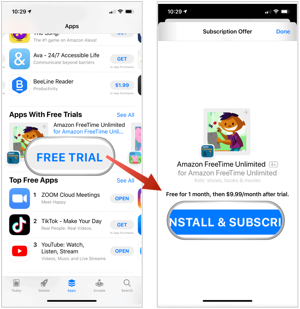App Store Ücretsiz deneme koşulları