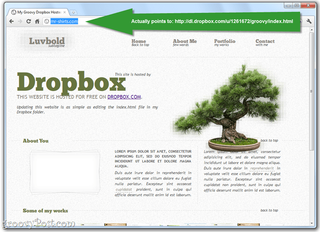 dropbox ortak klasörü aracılığıyla web sayfalarını yayınla