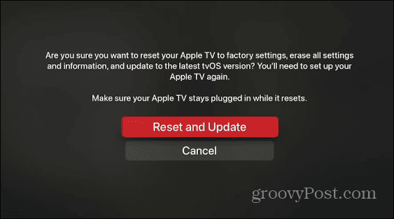 Apple TV'yi sıfırla
