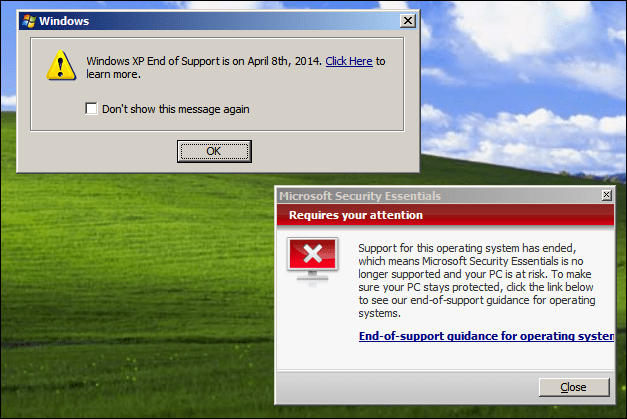 Microsoft XP Security Essentials'ı Sınırlı Bir Güncelleme
