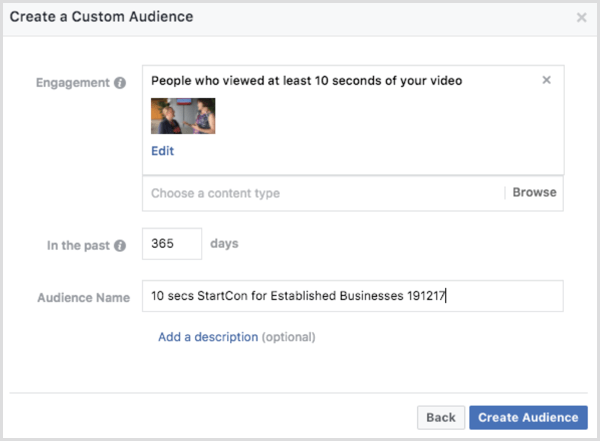 Facebook video etkileşimi özel kitle