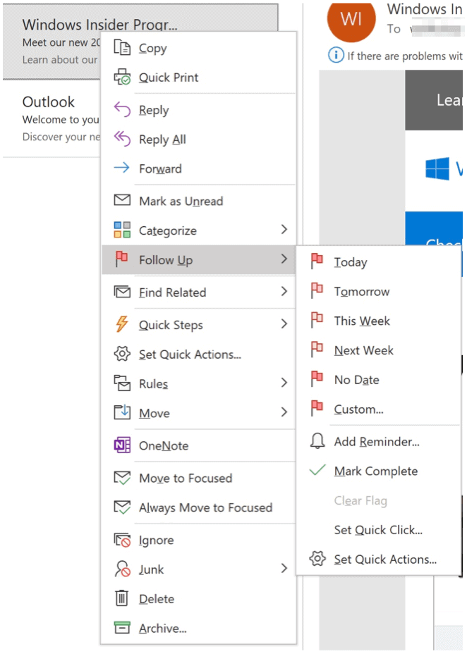 Microsoft Outlook İpuçları işaretleri