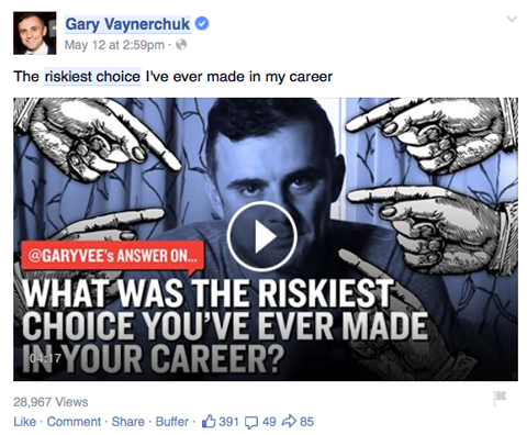 Facebook'ta gary vaynerchuk video yayını