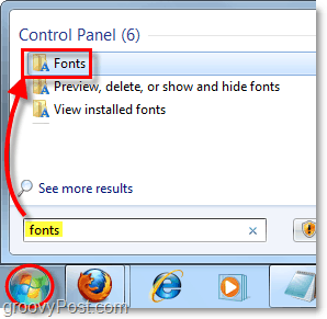 Windows 7'de yazı tipi kontrol paneline erişme 