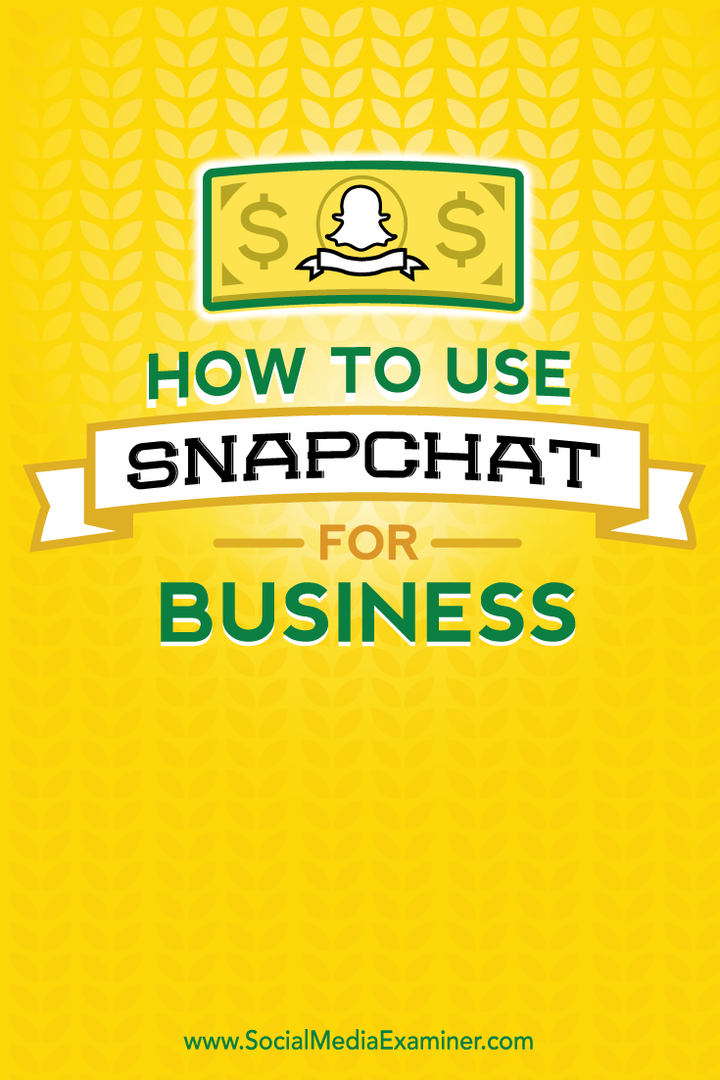 Snapchat for Business Nasıl Kullanılır: Social Media Examiner