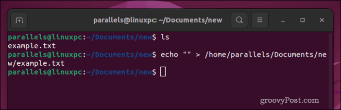 Eko kullanarak bir Linux dosyasını boşaltın