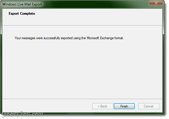 Windows Live Mail'den Outlook'a aktarma tamamlandı!