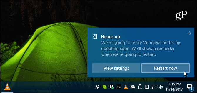 Windows 10 Yeniden Başlatma Mesajı