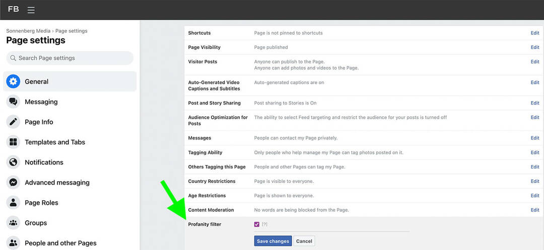 nasıl yapılır-facebook-sayfası-konuşmalar-yorumlar-anahtar kelimeler için-küfür-filtre-adım-8