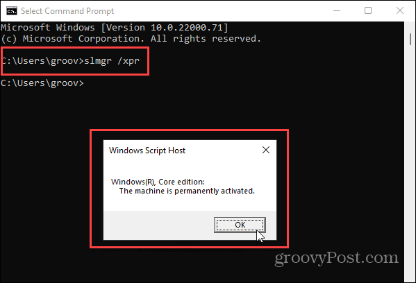 Komut istemi Windows 11 Etkinleştirme