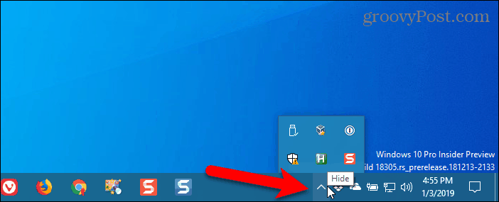 Windows sistem tepsisinde Chrome'u kontrol edin