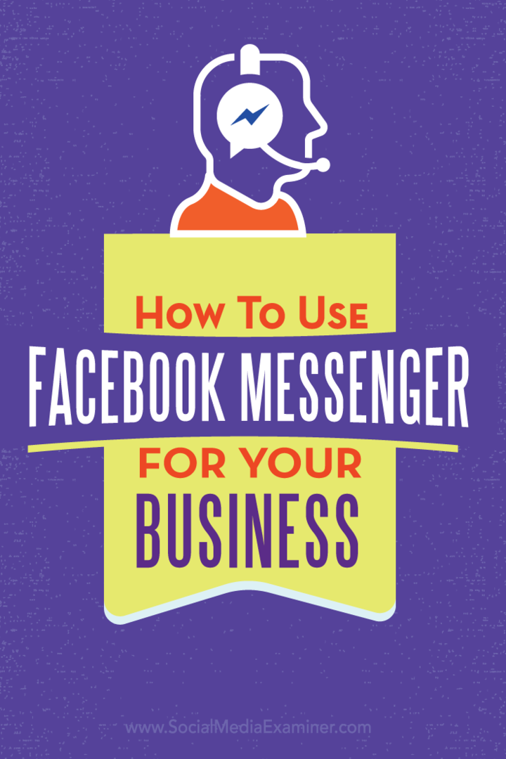 facebook iş sayfası ve facebook messenger