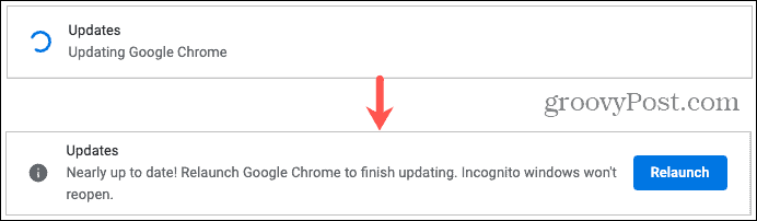 Google Chrome'u Güncelleme ve Yeniden Başlatma