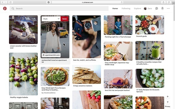 Pinterest, Kaydet düğmesine tıklamak ve bir pano seçmek yerine, Pinleri masaüstü web'den bir panoya kaydetmeyi mümkün kılan bir güncelleme yayınladı.