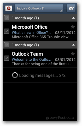 outlook hesabı android