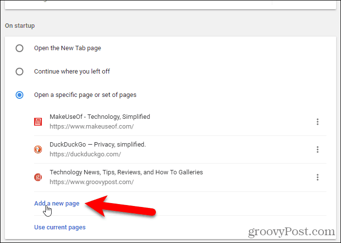 Chrome'a ​​eklenen URL'ler
