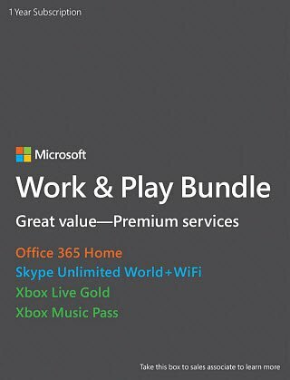 Microsoft Abonelik Hizmetleri Çalışma ve Oyun Paketi $ 199