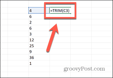 excel kırpma formülü