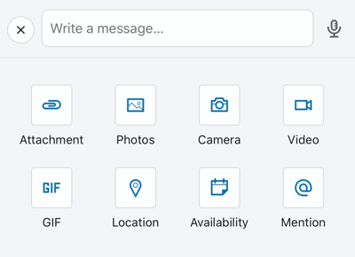 Ek ve GIF dahil LinkedIn mobil uygulama gönderi seçenekleri