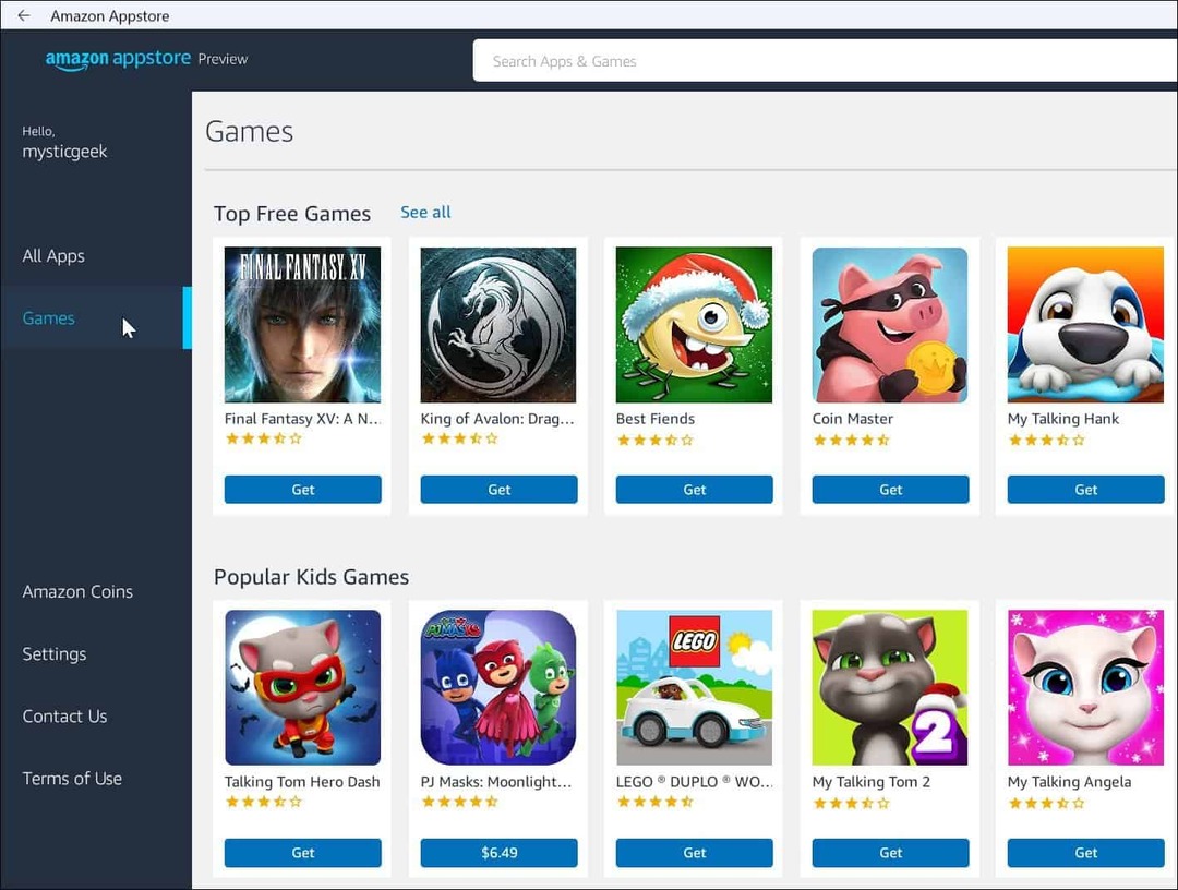 Amazon Uygulama Mağazası Oyunları