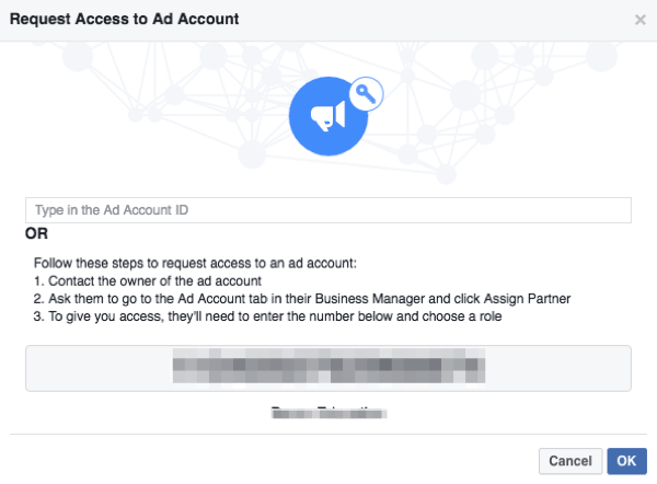 facebook reklam hesabına erişim talep ediyor