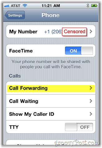 iphone çağrı yönlendirme seçeneği ekran görüntüsü