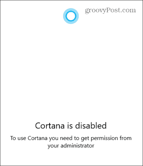 Cortana Devre Dışı