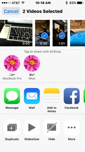 AirDrop, videoları iPhone'unuzdan Mac'inize aktarmayı kolaylaştırır.