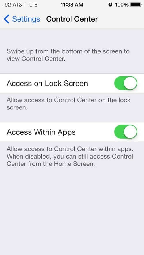 Uygulamaları Kullanırken iOS 7 Kontrol Merkezi Nasıl Devre Dışı Bırakılır