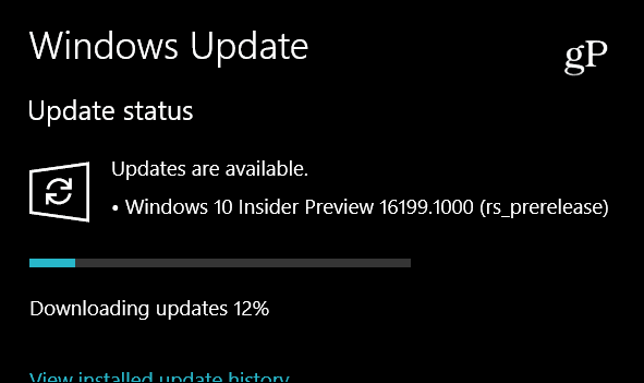 Microsoft, Windows 10 Insider Preview Build 16199'u Gönderir, Yeni Özellikler İçerir
