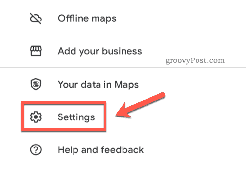 Google Haritalar uygulama ayarlarını açın