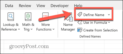 excel adı tanımla düğmesi