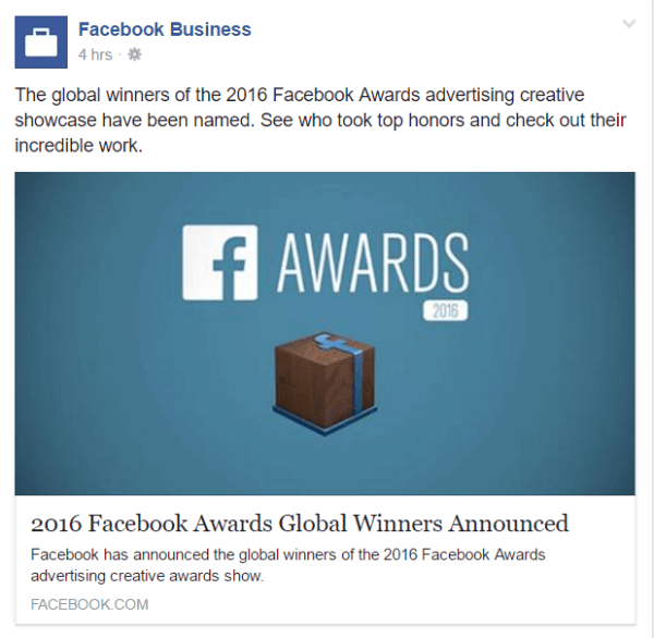 2016 facebook ödülleri