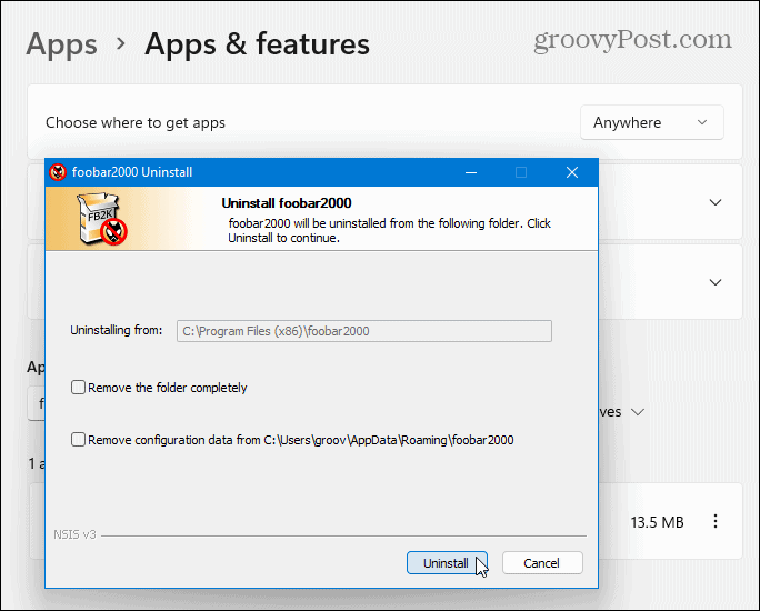 Win32 Apps Windows 11'i Kaldırın