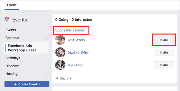 Facebook, ilk seçenek olarak ana sayfa sayfasını beğenen arkadaşlarınızı davet etmelerini önerecektir.