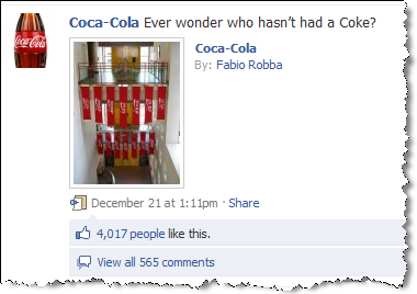 facebook'ta coca-cola