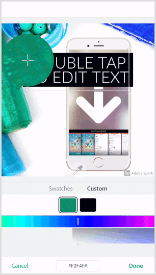 Adobe Spark Post damlalık aracı