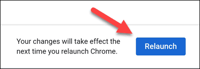 Mobil cihazda Chrome'u yeniden başlatma düğmesi