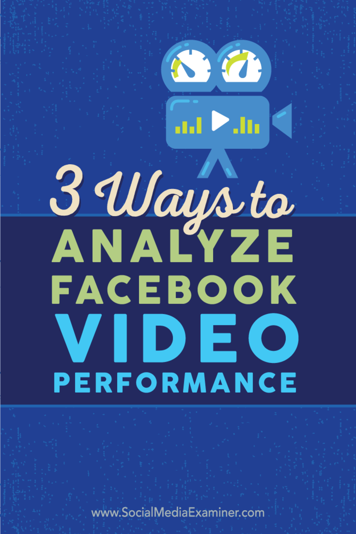 facebook video analiz performansı