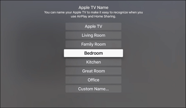 Apple TV'yi yeniden adlandırma