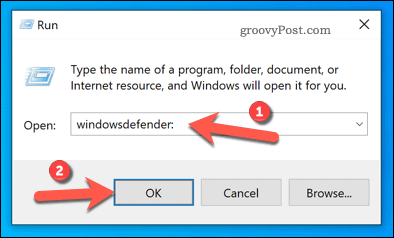 Windows'ta Çalıştır'ı kullanarak Windows Güvenliği'ni Açma
