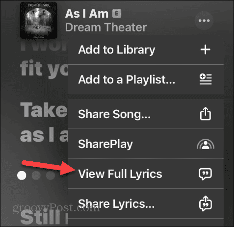 Apple Music'te Şarkı Sözlerini Görüntüle