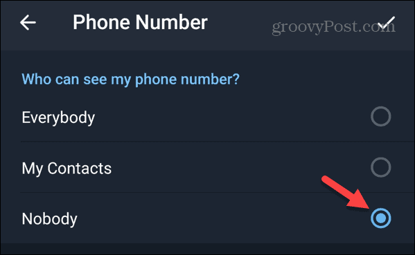 Android'de Telegram'da Telefon Numaramı kimse göremiyor