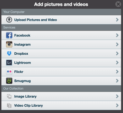 animoto fotoğraf ve video ekle