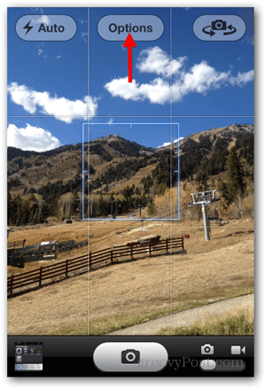 İPhone iOS Panoramik Fotoğraf Çekme - Seçenekler'e dokunun