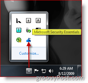 Microsoft Security Essentials Görev Çubuğu Simgesi / Başlat