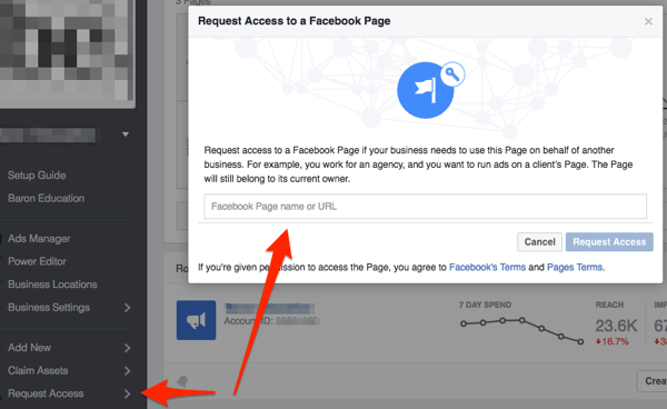 facebook sayfaya erişim talep ediyor