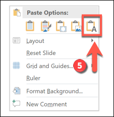 Yalnızca PowerPoint'te metin olarak yapıştırma