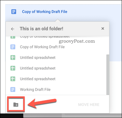Dosyaları Google Drive'a taşımak için yeni bir klasör oluşturma