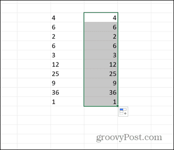 excel sürüklenen hücreler